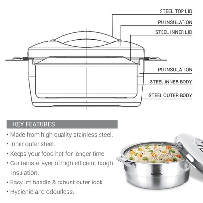 MILTON SS EMPRESS CASSEROLE 5000 ML