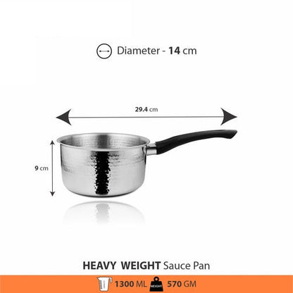 SHRI & SAM JHC-1216 430 HAMMERED SAUCE PAN 14CM