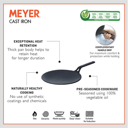 MEYER 47609 PRE SEASONED CURVED TAWA 26CM