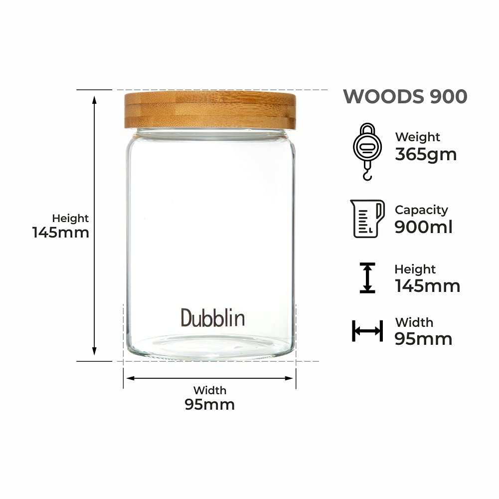 DUBBLIN WOODS GLASS JAR 900ML